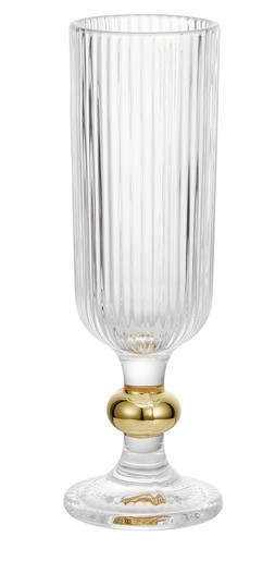TK party ribbedglassflutewithgoldball &euro;8.99