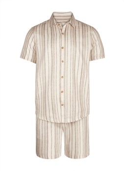 TK Maxx Men brown stripes shorts & shirt set €34.99