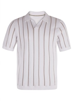 TK Maxx Men White & brown stripes polo shirt €26.99