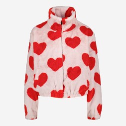 TK MAXX Pink Red Hearts Faux Fur Jacket €26.99