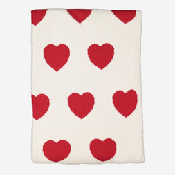 TK MAXX White & Red Hearts Decorative Throw - €34.99