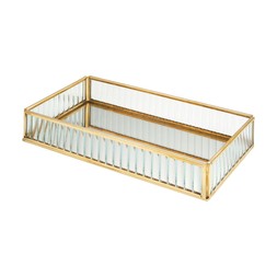 beauty mirroredglasstraywithgoldframe €22.99