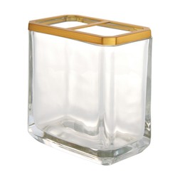 beauty tallglasstoothbrushholderwithgoldrim €10.99