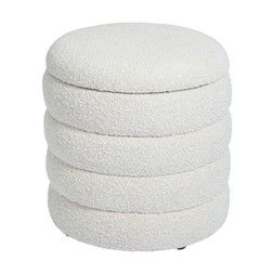 beauty whiteboucletubpouffewithlid €119.99