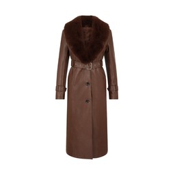 Brown faux fur long coat €84.99