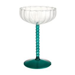 fantastical champagnecoupewithbobblebluegreenstemandscalloppedglass €8.99