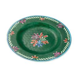 fantastical greenceramicsideplatewithpaintedfloralpattern €11.99