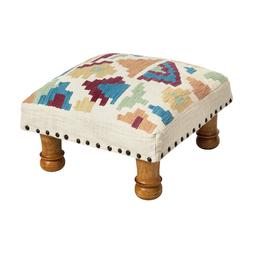 folkelore creamandcolourprintstoolwithwoodenlegs €44.99