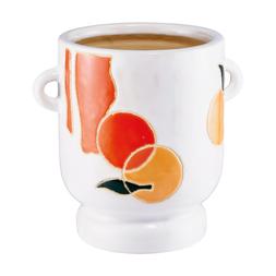 Kitchen 60s Summer small White & Orange Vase with small handles €20.99