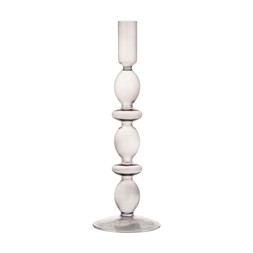 kitschmas glassbobblecandleholdersmokedgrey-purple bs €11.99