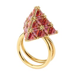 TK Maxx glam Swarovski Pyramid Pink & Gold Ring (RRP €180) €84.99