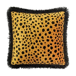 TK Maxx Jungle Cheetha Print Fringed Velvet Cushion €27.99