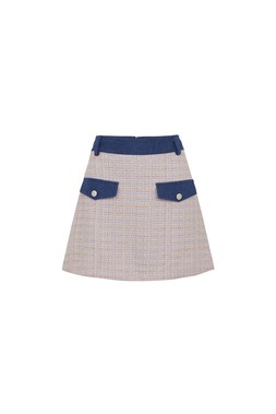 TK Maxx - Women's pink tweed & denim mini skirt €7.99