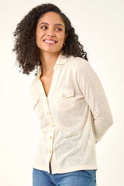 Roman Pocket Front Stretch Blouse