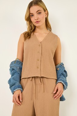 Dusk Crinkle Textured Waist Coat