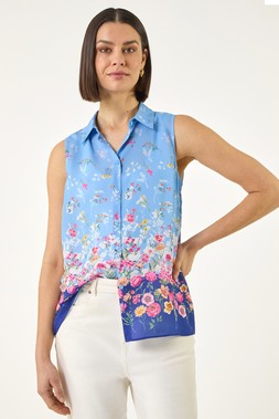 Roman Floral Border Blouse