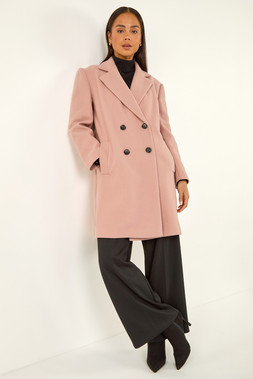 Roman petite Light Pink Double Breasted Collar Coat