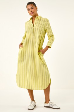Roman Textured Stripe Shirt Dress