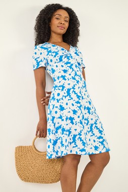 Petite Floral Twist Front Dress