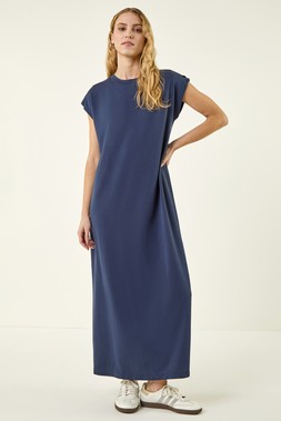 Roman Navy Button Detail Midi Dress