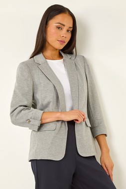 Roman Petite Grey Pocket Ponte Blazer