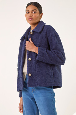 Roman Navy Collared Borg Fleece Jacket