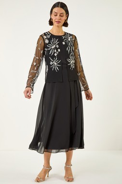 Roman Black Embellished Detail Jacket