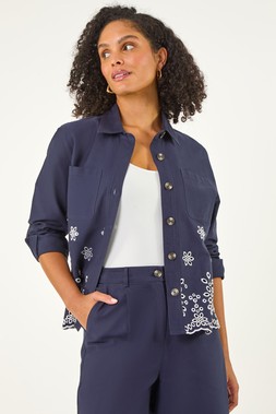 Roman Navy Anglaise Cotton Lace Jacket
