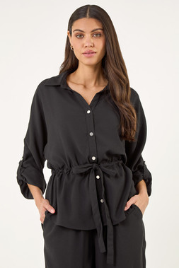 Roman Black Safari Tie Front Jacket