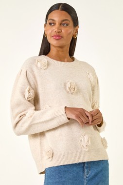 Roman Natural Delicate Rose Knit Jumper