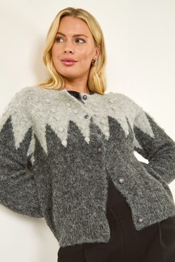 Roman Petite Grey Bobble Buttoned Knit Cardigan