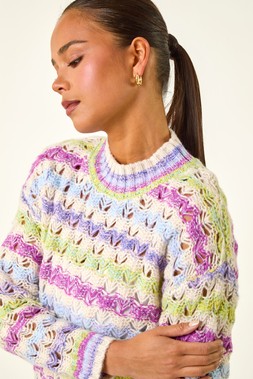 Roman Petite Purple Stripe Knit Jumper