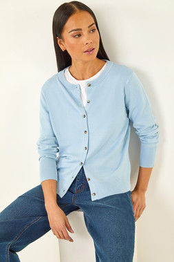 Roman Petite Blue Buttoned Cardigan