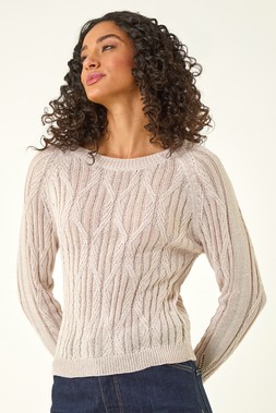 Dusk Beige Sequin Knitted Top