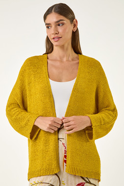 Roman Yellow Textured Knit Cardigan