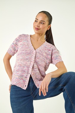 Roman Petite Space Dye Knit Cardigan