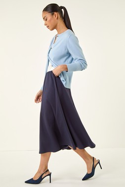 Petite Blue Buttoned Cardigan