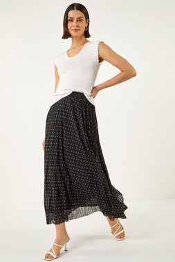 Roman Polka Dot Maxi Skirt