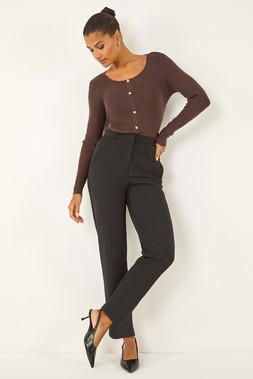Roman Black Straight Leg Angela Stretch Trouser