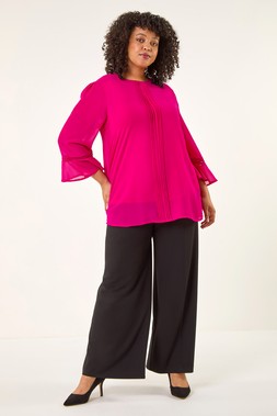Roman Curve Black Wide Leg Tailored Trouser
