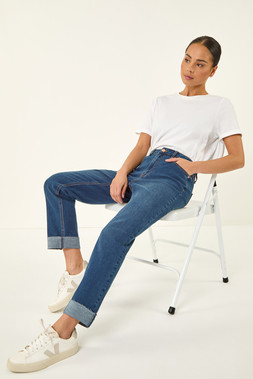 Petite Indigo Turn Up Pocket Jeans