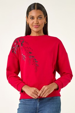 Roman Red Placement Print Sweatshirt