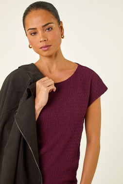 Roman petite Wine Textured Stretch Top