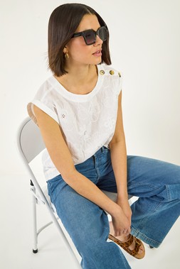 Roman Floral Embroidered Top