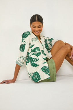 Roman Tropical Palm Leaf Buttoned Shirt