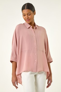 Roman Light Pink Boxy Relaxed Blouse