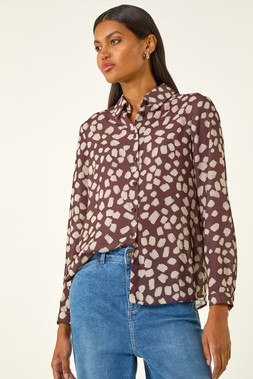 Roman Stone Abstract Spot Print Shirt