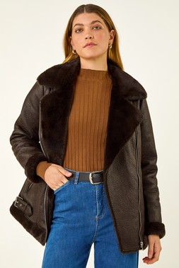 Roman Faux Fur Aviator Jacket