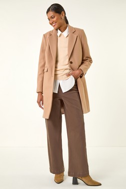 Roman Camel Tailored Single Breasted Coat