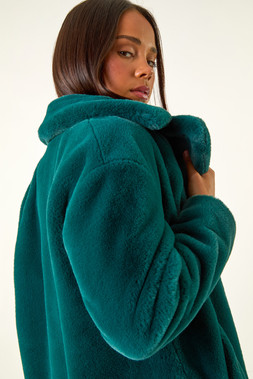 Roman Petite Longline Faux Fur Coat